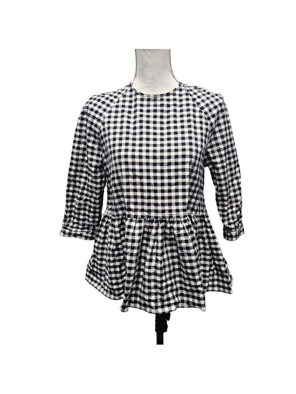 Victoria Beckham For Target Gingham Peplum Top Size XS